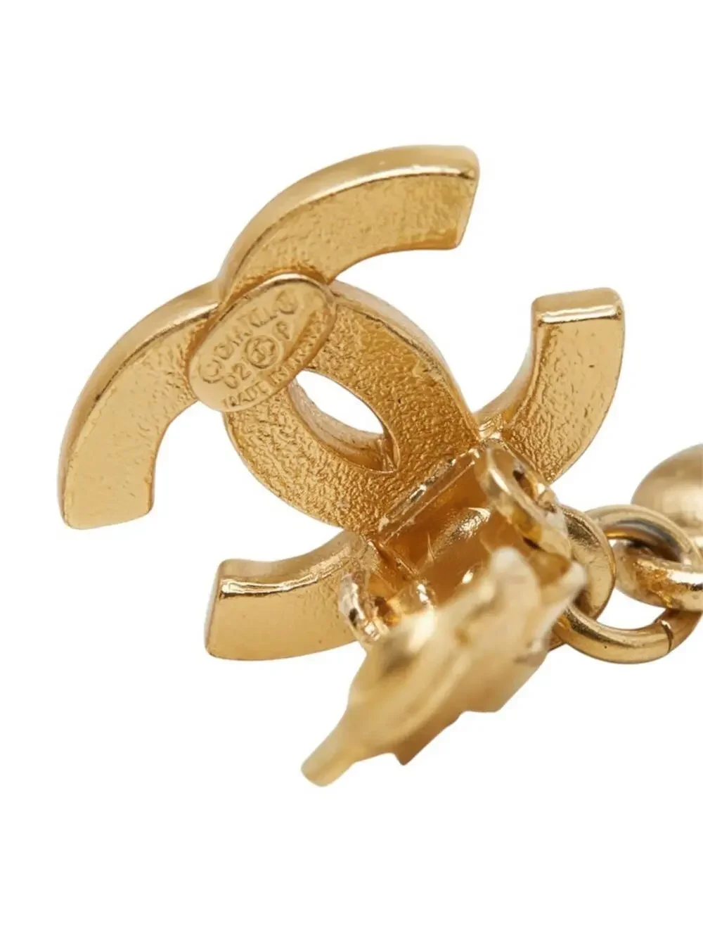 Chanel Cc Logo Heart Earrings Gold-Tone #357887C86B